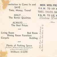          Fisher Furniture: Fisher Furniture Galleries Advertising Card picture number 2
   