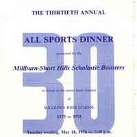 Millburn High School: Scholastic Boosters All Sports Dinner Program, 1976