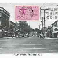          Main Street: Main Street and Millburn Avenue Centennial Postcard, 1957 picture number 1
   