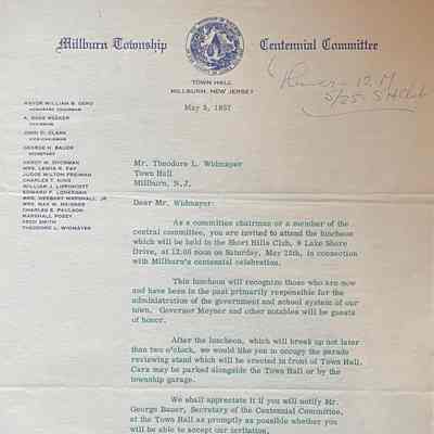 Centennial: Various Letters of Correspondence (1957)