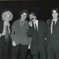          The Marx Brothers: Sherry Naecker (Harpo), Linda Keating (Chico), Nancy Rutledge (Groucho) and Penny Beyer (Zeppo).
   