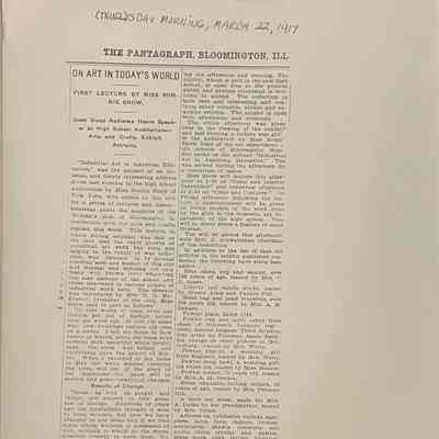 Snow: The Pantagraph (Bloomington, Illinois) Article (1917)