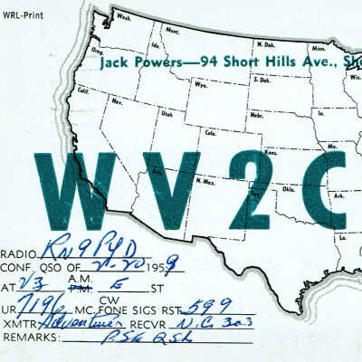 Radio: Ham Radio Postcard for Jack Powers