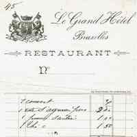 Kellogg: Grand Hotel Brussels Restaurant Receipt