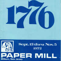 1776 Paper Mill Playhouse Playbill, 1972