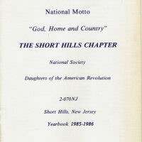 Daughters of the American Revolution Short Hills Chapter Directory, 1985-6