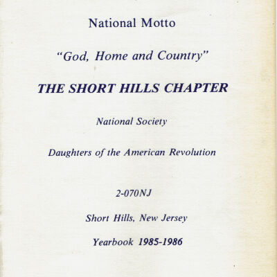 Daughters of the American Revolution Short Hills Chapter Directory, 1985-6