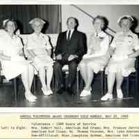 Red Cross: Photograph of recipients of certificates of service from Annual Volunteer Award Ceremony, May 20 1968