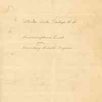 White Oak Ridge Chapel: Subscription List for Sunday School Organ
