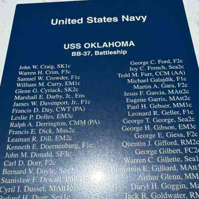 Memorial Plaque at the U.S.S. Arizona, Pearl Harbor