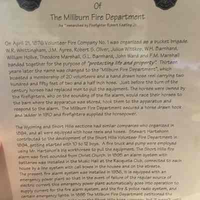 Fire Department: "A Brief History Of The Millburn Fire Department"