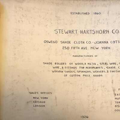 Hartshorn: Stewart Hartshorn Co. Oswego Factory Photo Album, 1926