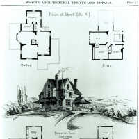 Anchorage, 40 Knollwood Drive, Perspective View & Floor Plans, 1881