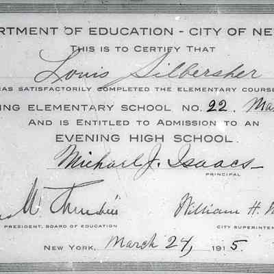 Silbersher: Louis Silbersher Elementary School Promotion, 1915