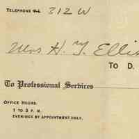 Ellis: Hanna Ellis Receipt from Dr. D.E. English, 1910