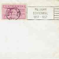 Millburn Centennial: First Day Cover, 1957