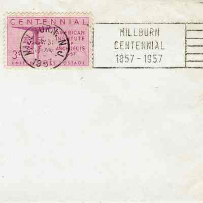 Millburn Centennial: First Day Cover, 1957