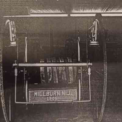 Fire Department: Printed picture of old water wagon