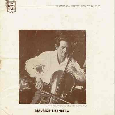 Eisenberg: Maurice Eisenberg Town Hall Concert Program, 1945