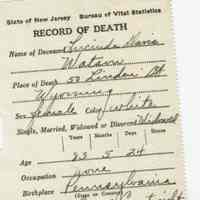          Macpherson: Dr. Elwood Macpherson's certified Death Records for residents, 1920s-30s picture number 4
   