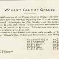          Kellogg: Woman's Club of Orange Dance Schedule, 1913 picture number 1
   