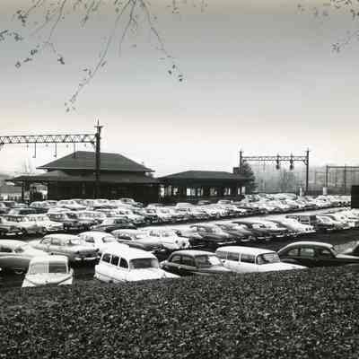 Millburn Train Station: Commuter Parking Lot at Millburn Train Station, c. 1956