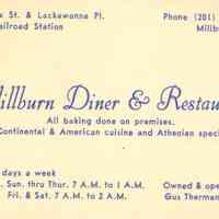          Millburn Diner: Millburn Diner Business Card picture number 2
   
