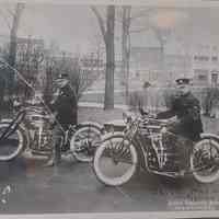 Fire Department: Fire Chief Wade and Another Firefighters on motorbikes outside of a park