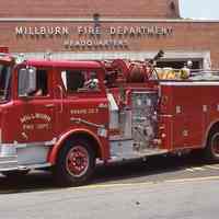 Fire Department: mack CF 1250/500 1972 Firetruck at Millburn Fire Station, 1979