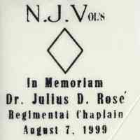 Rose: Julius David Rosé Memorial Ceremony Ribbon, 1999