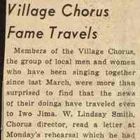 Millburn Art Center 1945 Scrapbook: Village Chorus Fame, 1945