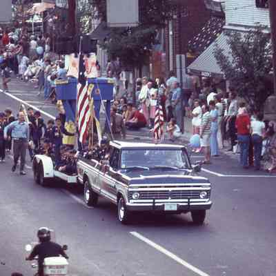 Ralph Pitt driving his Country Spirit Truck with his son's Boy Scout Troop.