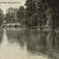 Taylor Park: Taylor Park with Rahway River and Bridge, 1953