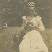 Bosworth: Unidentified Girl Seated Outside with Cat