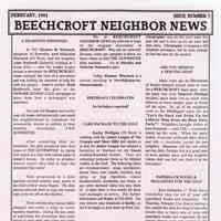 Beechcroft: Neighbor Newsletters & Celebrations