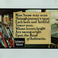 Railroad: Lackawana Railroad Advertising Postcard: Phoebe Snow for the Road of Anthracite Campaign, c. 1910