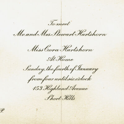 Hartshorn: Invitation to Meet Hartshorns at 153 Highland Avenue Home