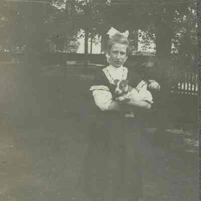Marshall-Schmidt Album: Margaret Marshall Holding a Puppy