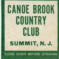 Canoe Brook Country Club: Matchbook Cover