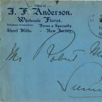          Florist: J.F. Anderson Florist, Short Hills Envelope, 1907 picture number 1
   