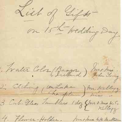 Kellogg: List of Gifts on 15th Wedding Day
