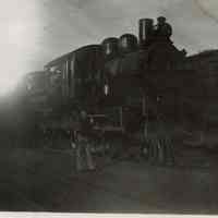 Marshall-Schmidt Album: Delaware, Lackawanna and Western Railroad Engine and Worker
