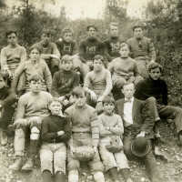 Short Hills High School Football Team Sitting, 1908