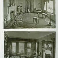 Taylor: Drawing and dining rooms in John and Gertrude Taylor home, 1910