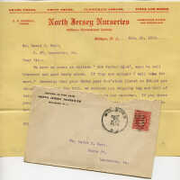 North Jersey Nurseries envelope & letter October 25, 1916