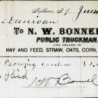 Dunican: Mr. John Dunican invoice from N.W. Bonnel for Garden Plowing, June 13, 1889