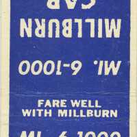 Millburn Cab Matchbook Cover