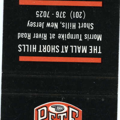 Pete and Charlie's Restaurant Matchbook Cover