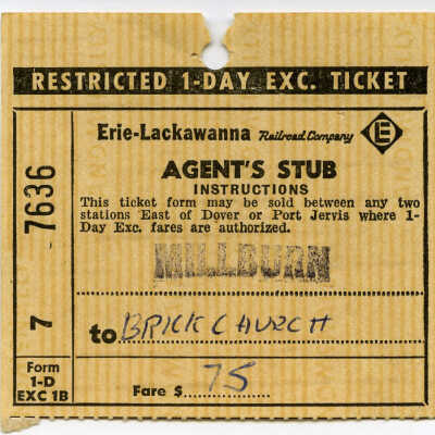 Erie-Lackawanna Agent's Ticket Stub