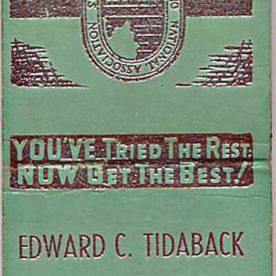 Tidaback: Edward C. Tidaback Realtor Matchbook Cover